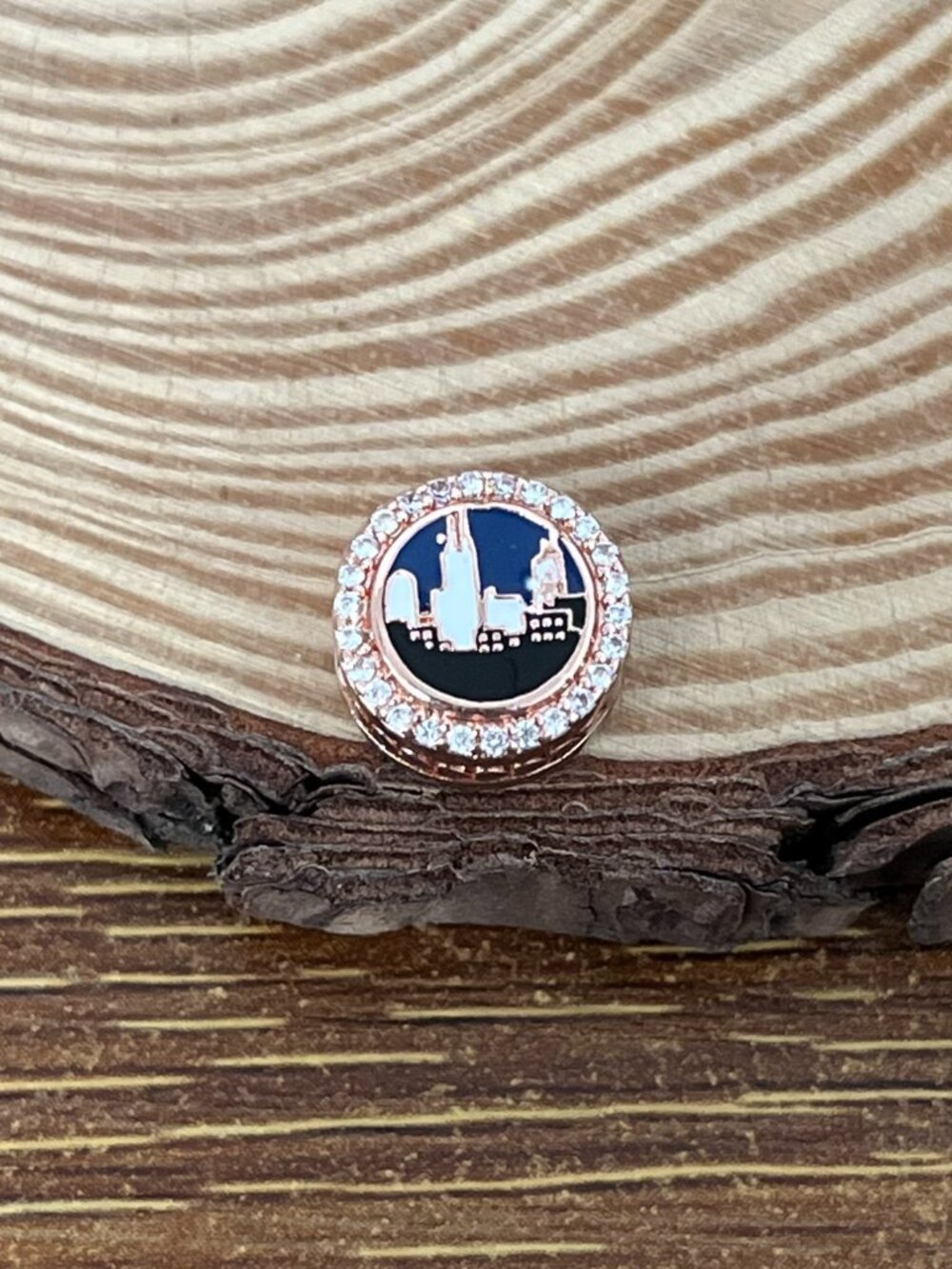 Pandora Chicago Rose Plating Bead Charm S925 Silver Charm
